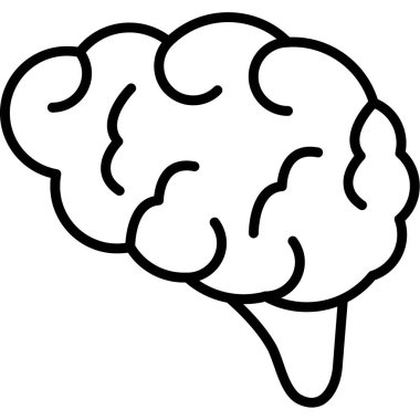 Beyin zihin simgesi dış hatlar biçiminde