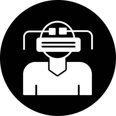 Vr Gözlük simgesi, vektör illüstrasyonu