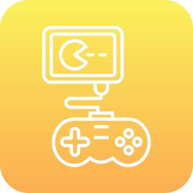 Bilgisayar Oyunu simgesi, vektör illüstrasyonu