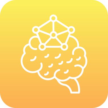 İnsan beyni. Web simgesi basit illüstrasyon