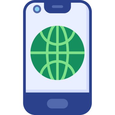 Harita konumu simgesine sahip akıllı telefon, düz tasarım