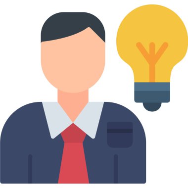 fikir düz vektör simgesi