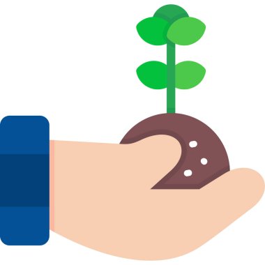 Bir bitkiyi tutan el.