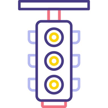 Araba motoru. Web simgesi basit tasarım