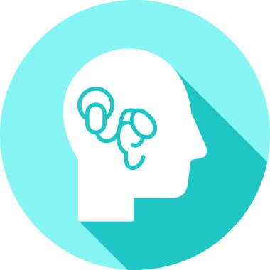 Beyin simgesi olan bir insan kafasının vektör çizimi