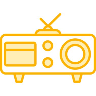 Radyo. Web simgesi basit illüstrasyon