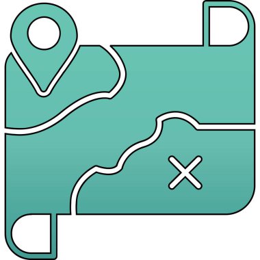 gps konum haritası simgesi - taslak biçimi