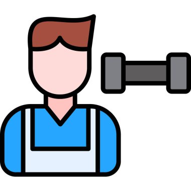 Spor salonu. Web simgesi basit illüstrasyon