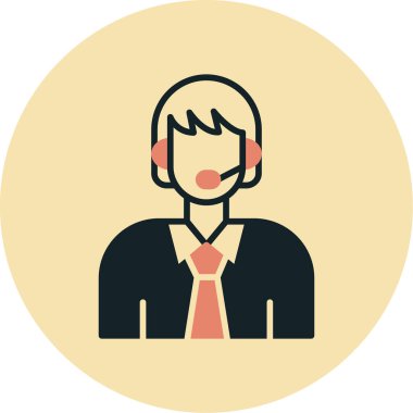 Avatar man simgesi, vektör illüstrasyonu