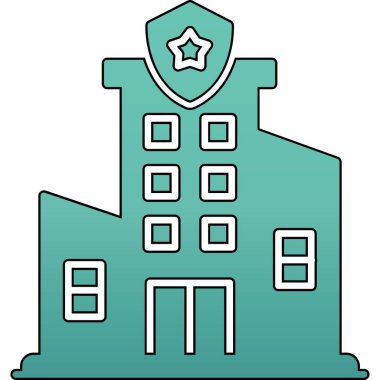 Bina. Web simgesi basit illüstrasyon