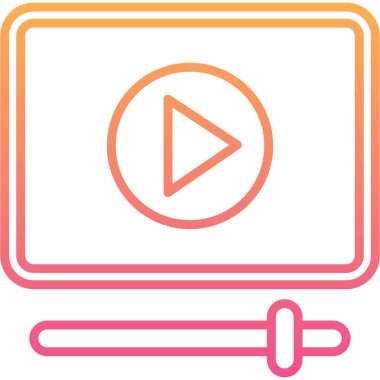 Oynayın. Web simgesi basit illüstrasyon