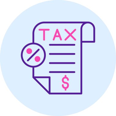 vergi vektörü renk çizgisi simgesi