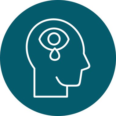 Beyin vektör simgesi modern illüstrasyon