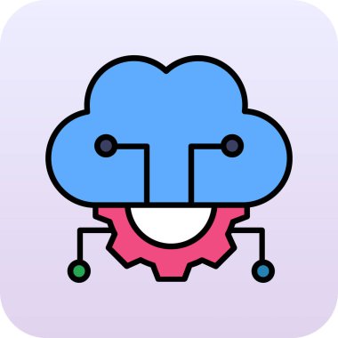 Bulut simgesi soyut arkaplan grubunda izole edildi