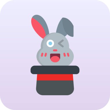 Tavşan düz vektör simgesi