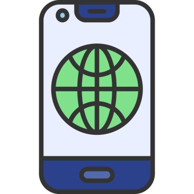 Küresel internet modern simgesi, vektör illüstrasyonu