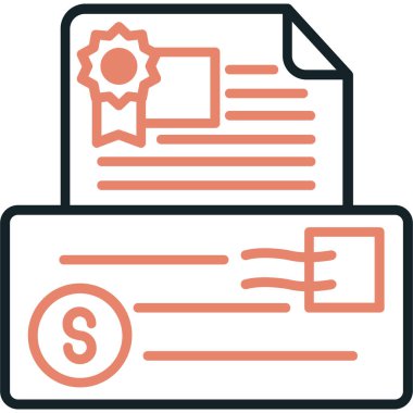 iş sözleşmesi belgesi simgesi ana hatlar biçiminde