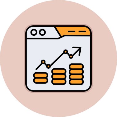 iş grafiği simgesi, vektör illüstrasyonu