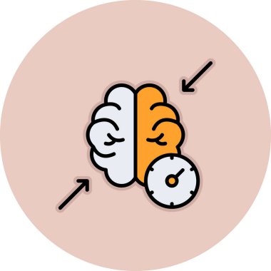 Oklu insan beyni ikon vektör çizimi tasarımı