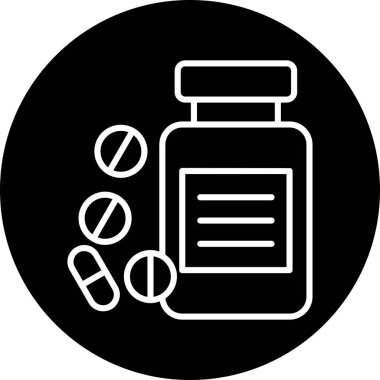 ilaç şişesi simgesi, basit illüstrasyon