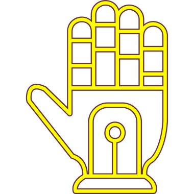 Altın anahtar simgesi olan el, özet biçimi