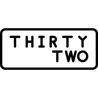 iki numara simge, beyaz arkaplanda siyah işaret