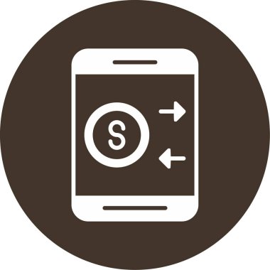 Dolar işareti simgeli cep telefonu. vektör illüstrasyonu