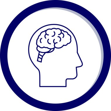 Beyin. Web simgesi basit illüstrasyon