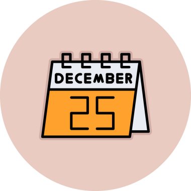 Takvim tarihi aralık simgesi düz biçimli