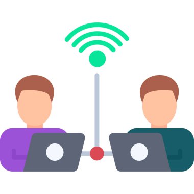 internet vektör renk çizgisi simgesi