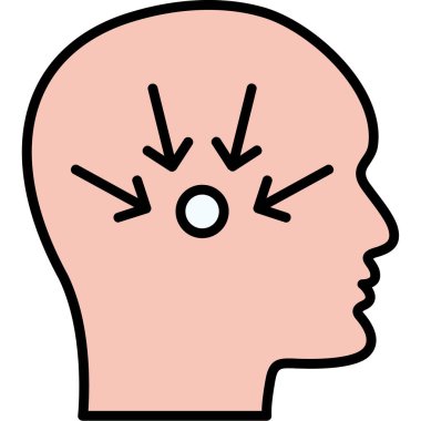 bir beyin simgesi ile baş.