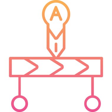 Bir yol işaretinin tek bir simge tasarımının vektör çizimi