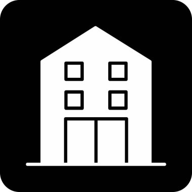 Bina. Web simgesi basit illüstrasyon