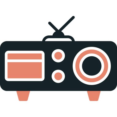 TV vektör glif simgesi