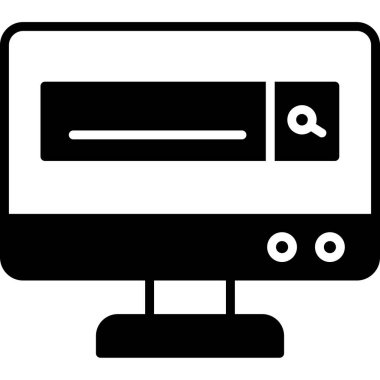 Bilgisayar monitörü simgesi. Web için dizüstü bilgisayar vektör simgelerinin özet çizimi