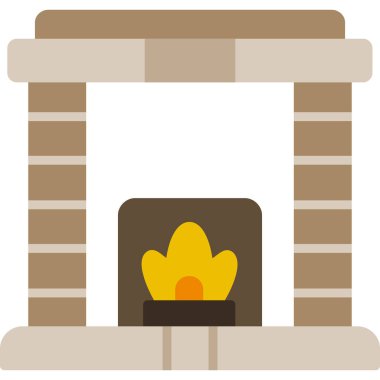 Şömine. Web simgesi basit illüstrasyon