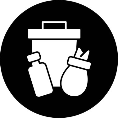 Çöp kutusu simgesinin vektör illüstrasyonu