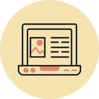 Dizüstü bilgisayar simgesinin vektör çizimi