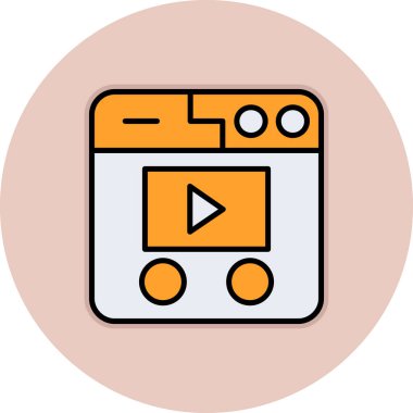 video oynatıcı simgesi, vektör illüstrasyonu