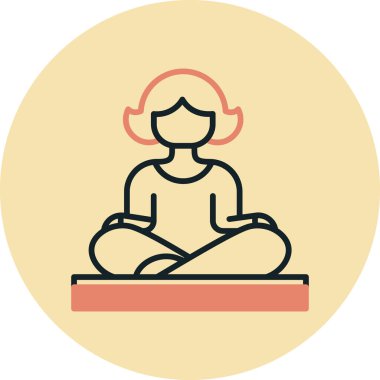 Yoga. Web simgesi vektör illüstrasyonu