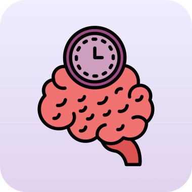 Alarm saat vektör simgesi dizaynlı beyin