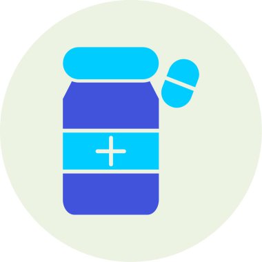 İlaç. Web simgesi vektör illüstrasyonu