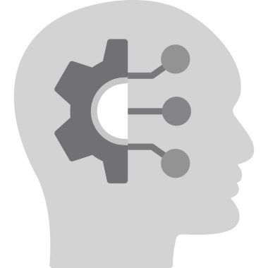 Beyin vitesi vektör simgesi. biçim kontur grafik sembolü, pürüzsüz mavi renk, gri arkaplan.