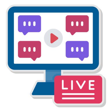 Canlı akış vektör simgesi