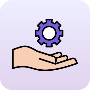 vites tekerleği ve akıllı telefon vektör çizimi ile el