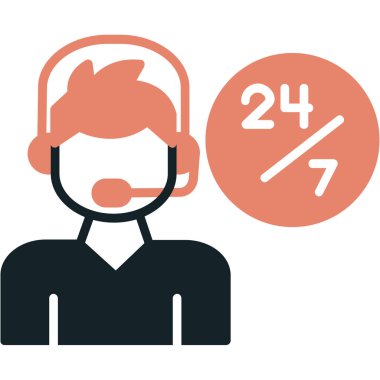 müşteri hizmet düz simgesi