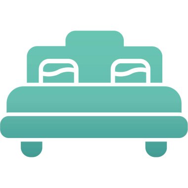 yatağın düz simgesi, vektör illüstrasyonu