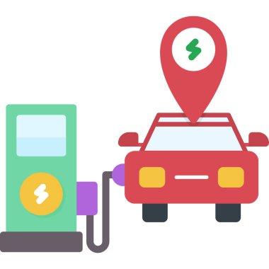 Benzin istasyonu simgesi trend vektör biçiminde