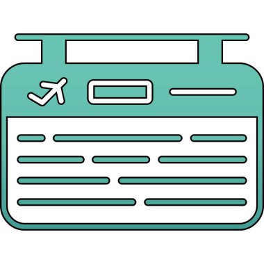 Seyahat valiz simgesi renk ana hatı vektörü