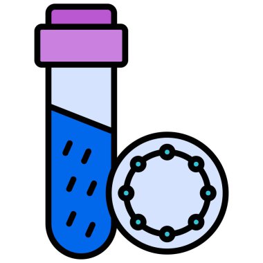 Test tübü simgesi rengi dış hat vektörü